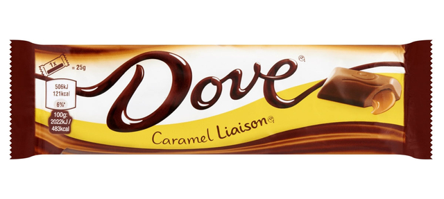 Chocolade Dove liaison caramel reep doos 24 stuks — Foto 2 van 2