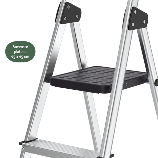 Huishoudtrap BRASQ 4 treden aluminium SLA400 zilver — Foto 2 van 2