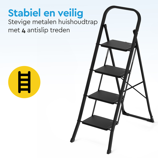 Huishoudtrap BRASQ 4 treden SLM400 zwart — Foto 2 van 2