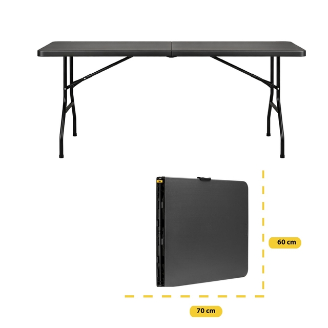 Vouwtafel BRASQ 180x70x74cm FT180 zwart — Foto 2 van 2