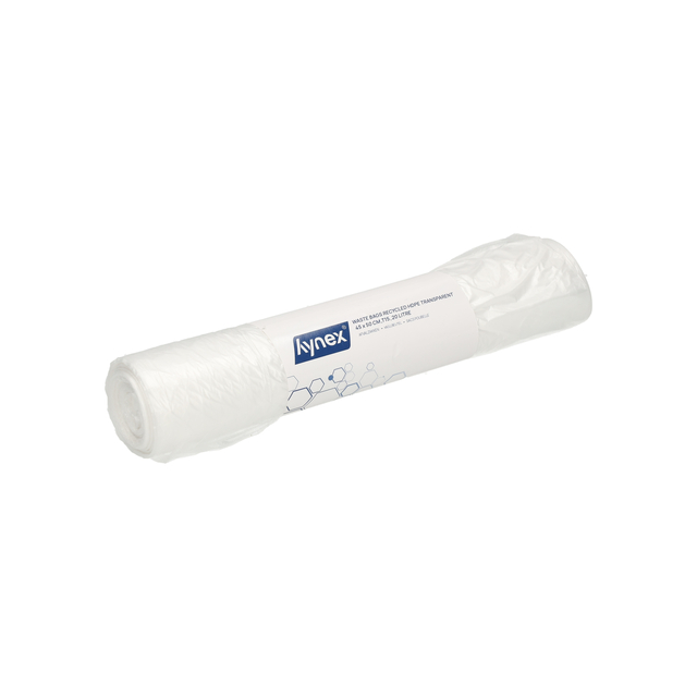 Afvalzak Hynex 45x50cm HDPE recycled T15 20L transparant rol à 50 stuks — Foto 2 van 2