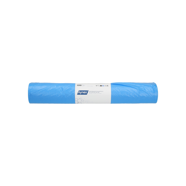 Afvalzak Hynex 70x110cm HDPE recycled T25 120L blauw rol à 25 stuks afbeelding