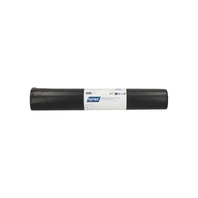 Afvalzak Hynex 60x80cm LDPE recycled T40 60L zwart rol à 20 stuks