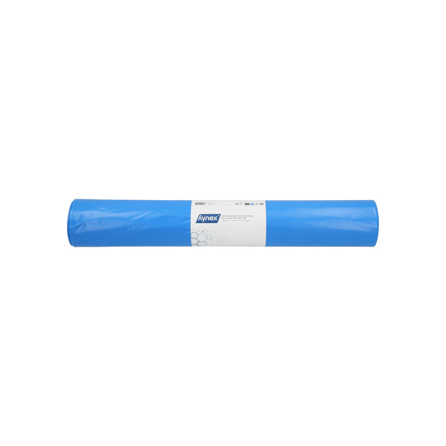 Afvalzak Hynex 80x110cm LDPE recycled T60 130L blauw rol à 20 stuks