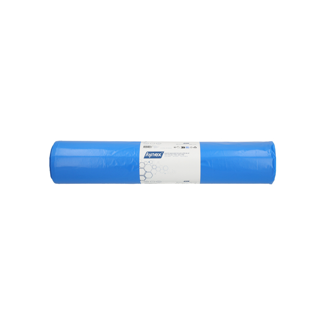 Afvalzak Hynex 70x110cm LDPE recycled T100 120L blauw rol à 20 stuks afbeelding