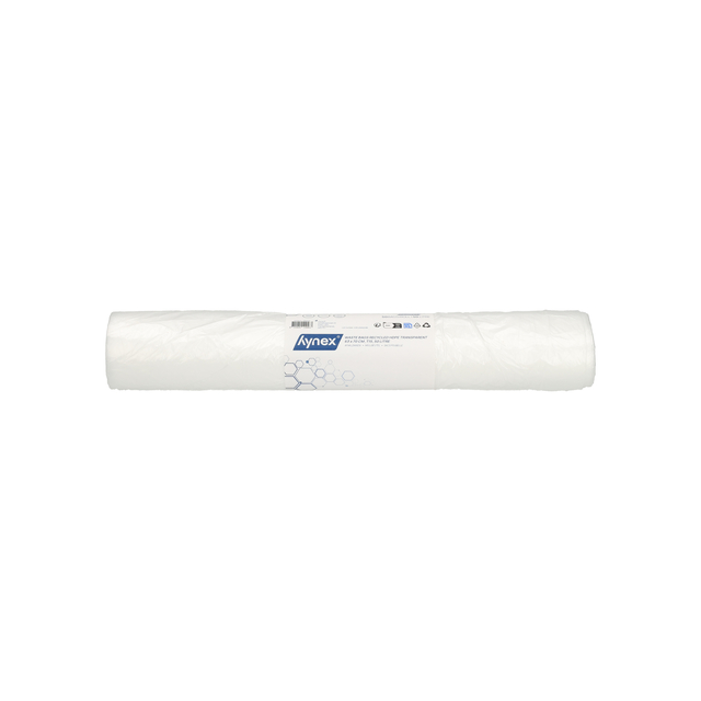 Afvalzak Hynex 63x70cm HDPE recycled T15 50L transparant rol à 50 stuks