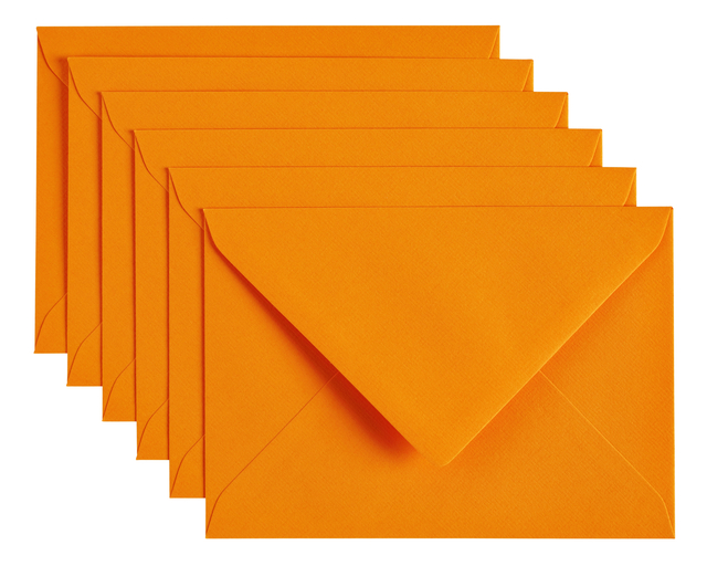 Envelop Papicolor C6 114x162mm oranje pak à 6 stuks afbeelding