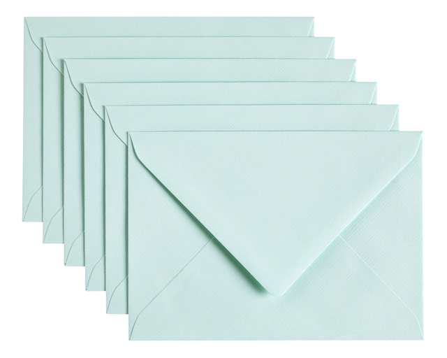 Envelop Papicolor C6 114x162mm zeegroen pak à 6 stuks afbeelding