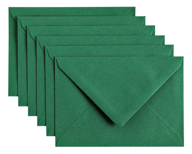 Envelop Papicolor C6 114x162mm dennengroen pak à 6 stuks afbeelding