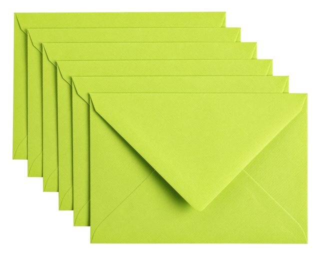 Envelop Papicolor C6 114x162mm appelgroen pak à 6 stuks afbeelding