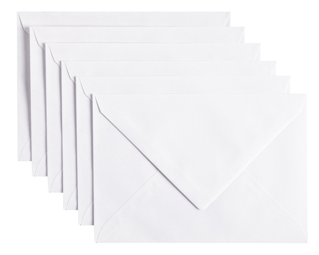 Envelop Papicolor C6 114x162mm kraft wit pak à 6 stuks afbeelding