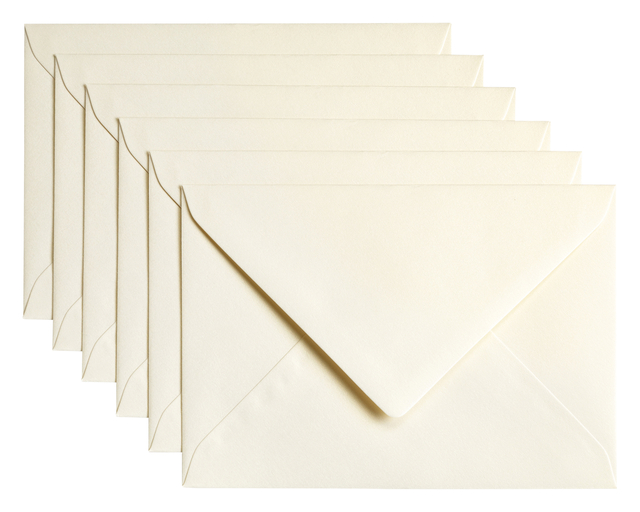 Envelop Papicolor C6 114x162mm metallic ivoor pak à 6 stuks afbeelding