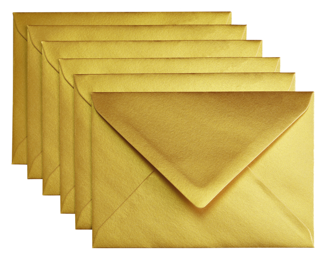 Envelop Papicolor C6 114x162mm metallic goud pak à 6 stuks afbeelding
