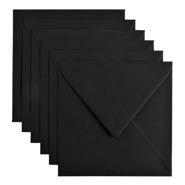 Envelop Papicolor 140x140mm ravenzwart pak à 6 stuks afbeelding
