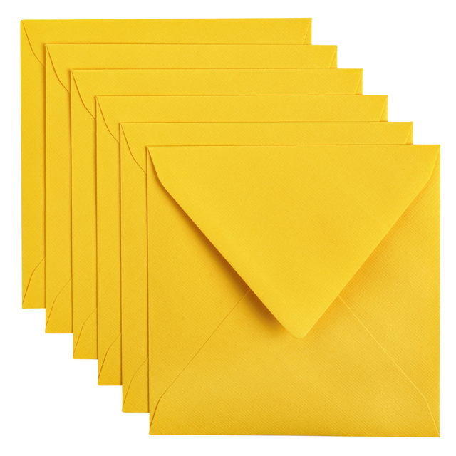 Envelop Papicolor 140x140mm dottergeel pak à 6 stuks afbeelding