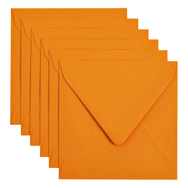 Envelop Papicolor 140x140mm oranje pak à 6 stuks afbeelding