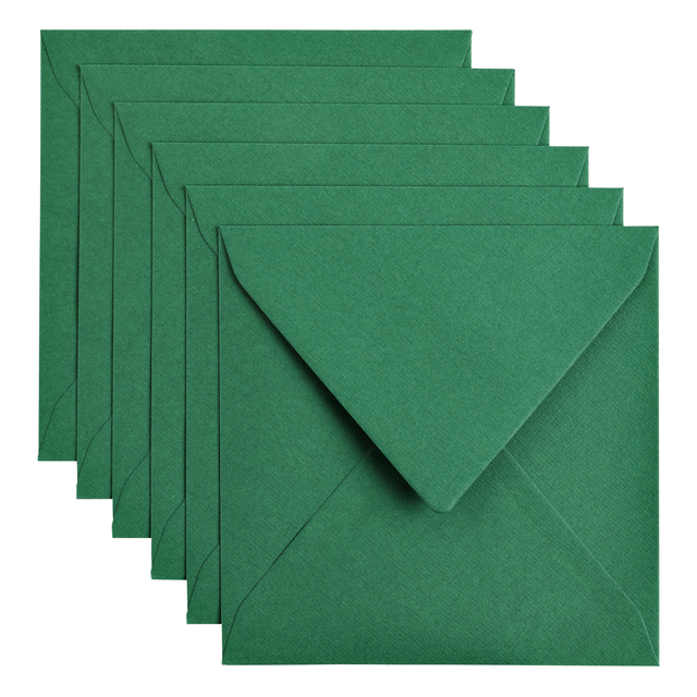 Envelop Papicolor 140x140mm dennengroen pak à 6 stuks afbeelding