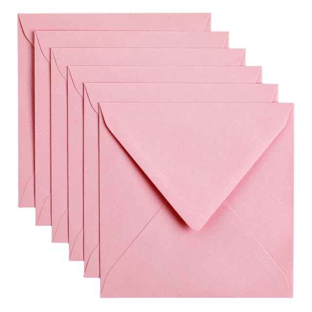 Envelop Papicolor 140x140mm babyroze pak à 6 stuks afbeelding