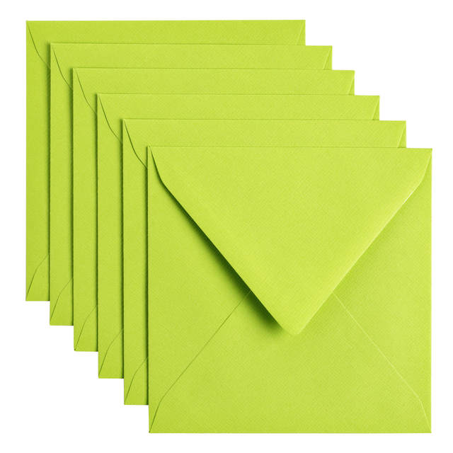 Envelop Papicolor 140x140mm appelgroen pak à 6 stuks afbeelding