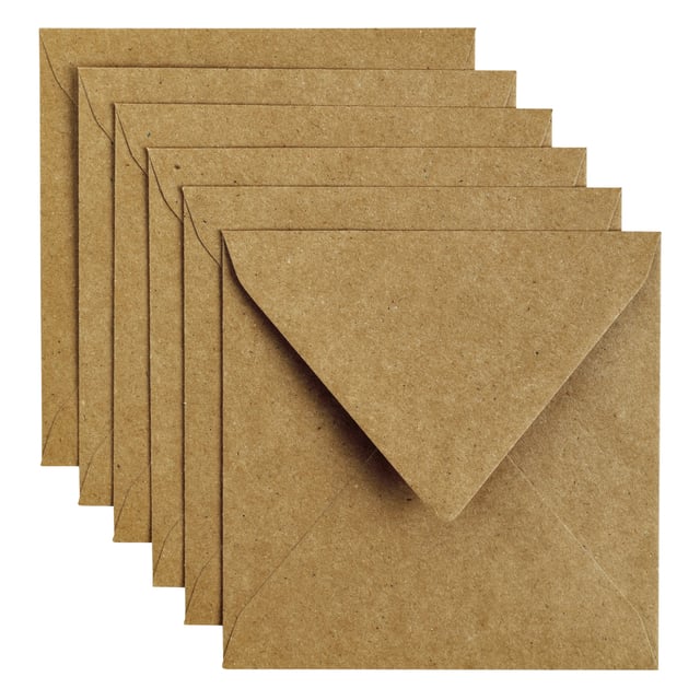 Envelop Papicolor 140x140mm kraft bruin pak à 6 stuks afbeelding