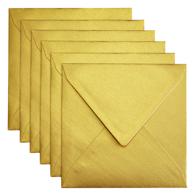 Envelop Papicolor 140x140mm metallic goud pak à 6 stuks afbeelding