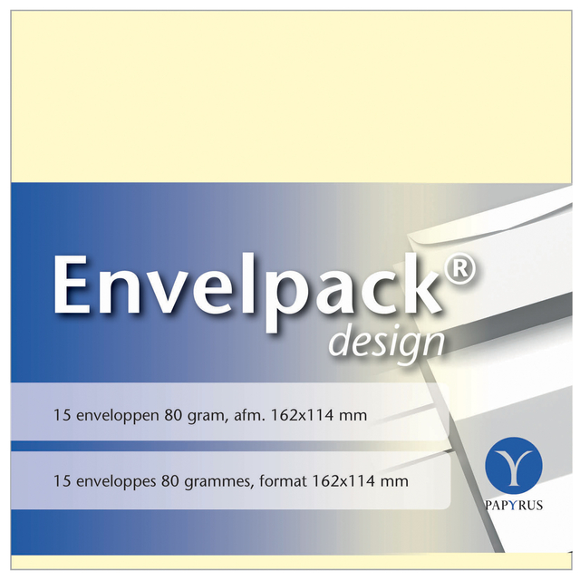 Envelop Papyrus Envelpack Design C6 114x162mm ivoor 894400 15 stuks afbeelding