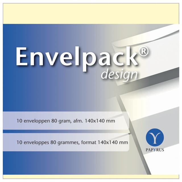 Envelop Papyrus Envelpack Design vierkant 140x140mm ivoor 894410 10 stuks afbeelding
