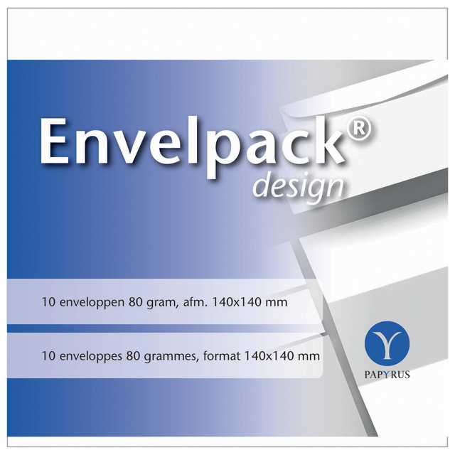 Envelop Papyrus Envelpack Design vierkant 140x140mm wit 894416 10 stuks afbeelding