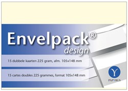 Dubbele kaart Papyrus Envelpack Design A6 105x148mm ivoor 894450 15 stuks