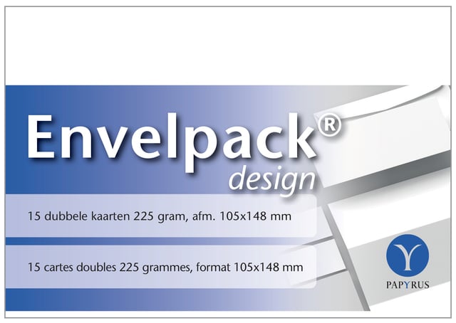 Dubbele kaart Papyrus Envelpack Design A6 105x148mm wit 894456 15 stuks afbeelding