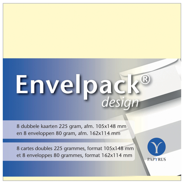 Dubbele kaart Papyrus Envelpack Design C6 114x162mm ivoor 894430 set van 8 afbeelding