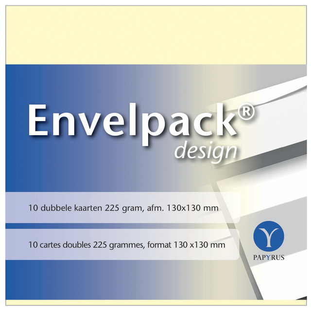 Dubbele kaart Papyrus Envelpack Design vierkant 130x130mm ivoor 894460 set van 10 afbeelding