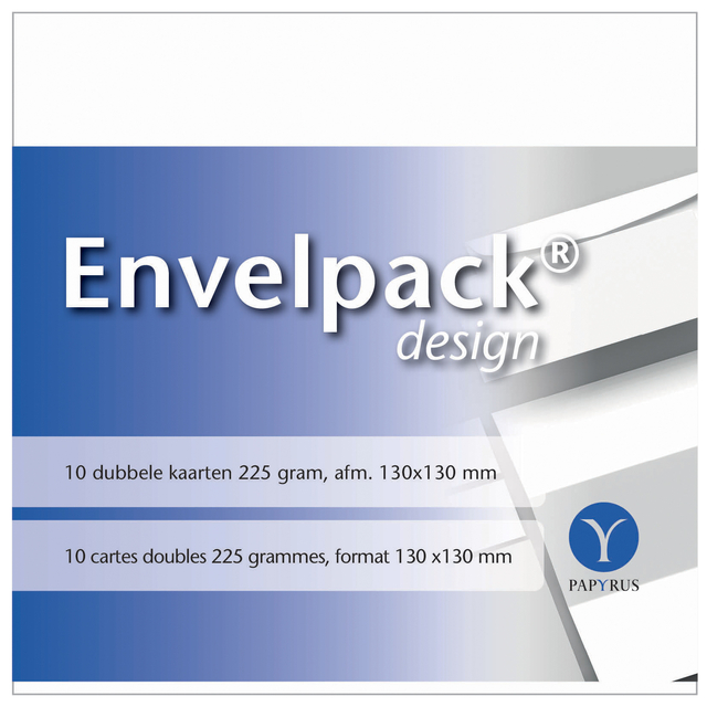 Dubbele kaart Papyrus Envelpack Design vierkant 130x130mm wit 894466 set van 10 afbeelding