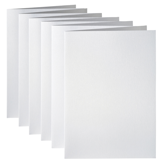 Correspondentiekaart Papicolor dubbel 105x148mm metallic parelwit pak à 6 stuks — Foto 2 van 2