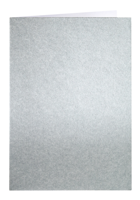 Correspondentiekaart Papicolor dubbel 105x148mm metallic zilver pak à 6 stuks afbeelding