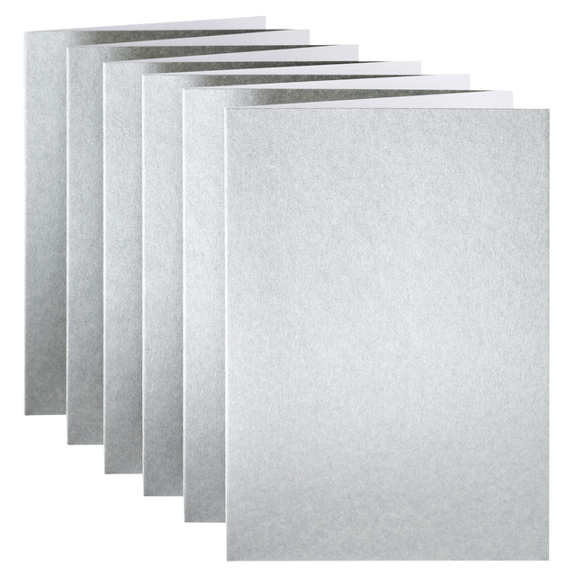 Correspondentiekaart Papicolor dubbel 105x148mm metallic zilver pak à 6 stuks — Foto 2 van 2