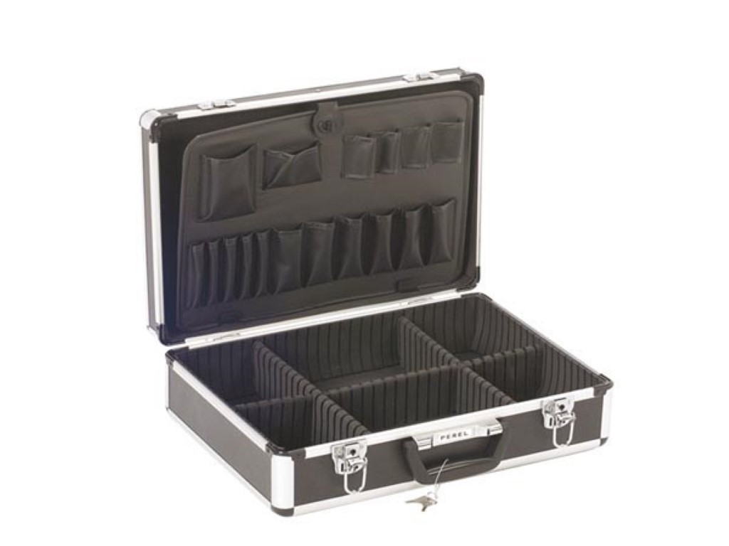 Aluminium Gereedschapskoffer - 455 x 330 x 152 - 22,8 L - Zwart afbeelding