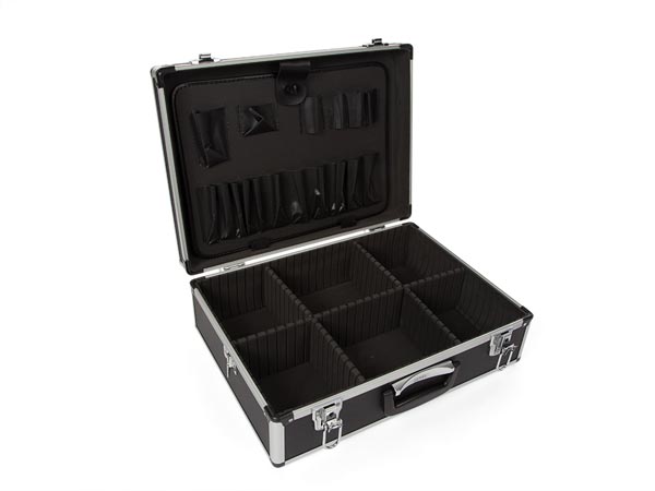 GEREEDSCHAPSKOFFER MET ALUMINIUM FRAME - 455 x 330 x 152 mm - 22,8 L - ZWART afbeelding