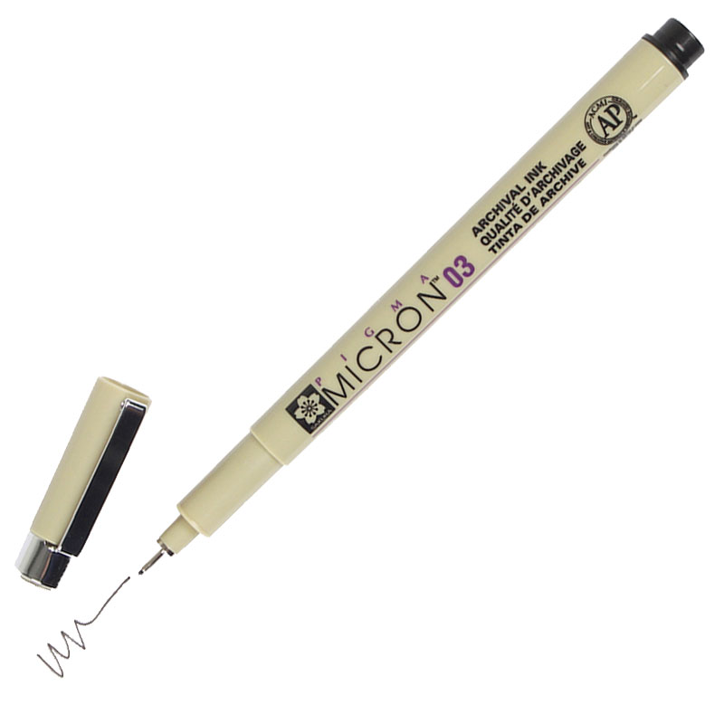 Fineliner Sakura Pigma Micron 03 0.35mm zwart afbeelding