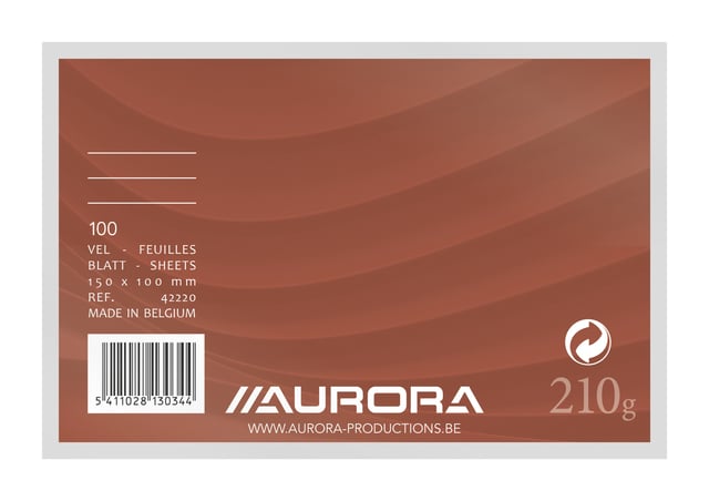 Systeemkaart Aurora 150x100mm lijn met rode koplijn 210gr wit 100 vel afbeelding