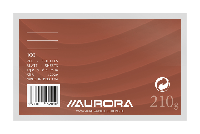 Systeemkaart Aurora 130x80mm lijn met rode koplijn 210gr wit 100 vel afbeelding