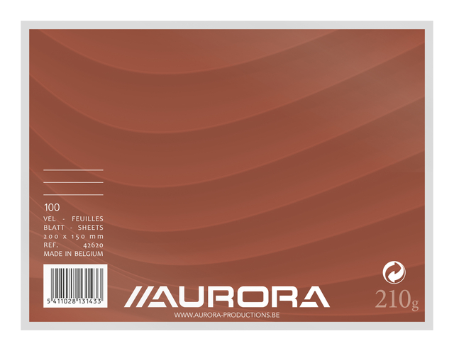 Systeemkaart Aurora 200x150mm lijn met rode koplijn 210gr wit 100 vel afbeelding