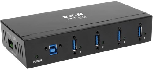 Tripp Lite U360-004-IND interface hub USB 3.2 Gen 1 (3.1 Gen 1) Type-B 5000 Mbit/s Zwart