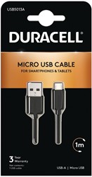 Duracell USB5013A USB-kabel 2.0 1 m USB A Micro-USB B Zwart