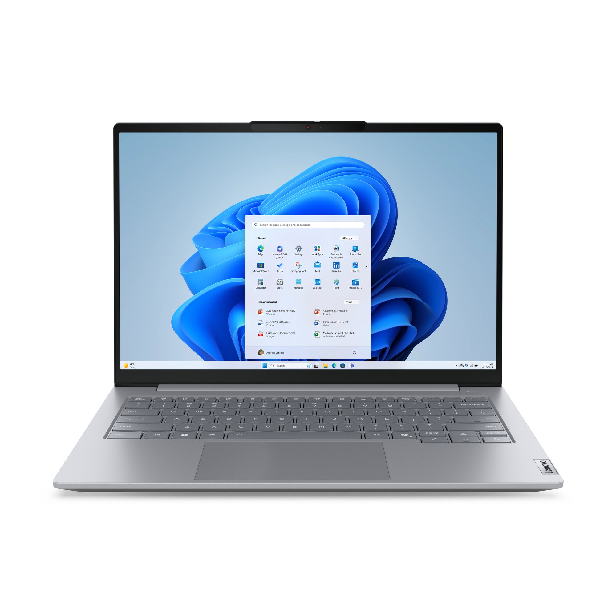Lenovo ThinkBook 14 G8 IRL Intel Core 7 240H Laptop 35,6 cm (14") WUXGA 16 GB DDR5-SDRAM 512 GB SSD Wi-Fi 6 (802.11ax) Windows 11 Pro Grijs afbeelding