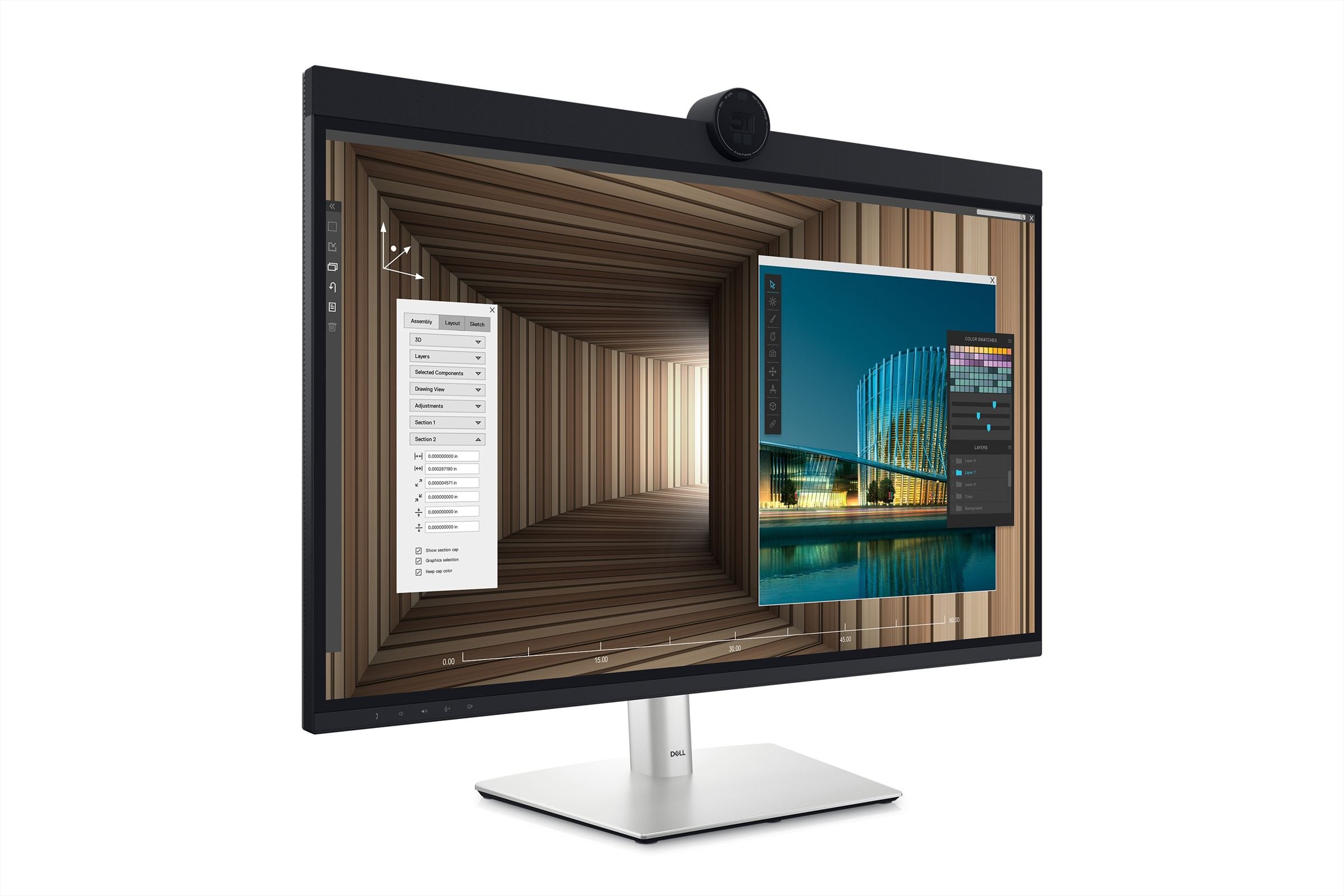 DELL UltraSharp U3224KBA LED display 80 cm (31.5") 6144 x 3456 Pixels 6K Ultra HD LCD Zwart, Zilver afbeelding