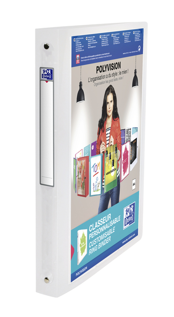 Presentatieringband Oxford Polyvision A4 4-rings O-mech 30mm rug transparant afbeelding
