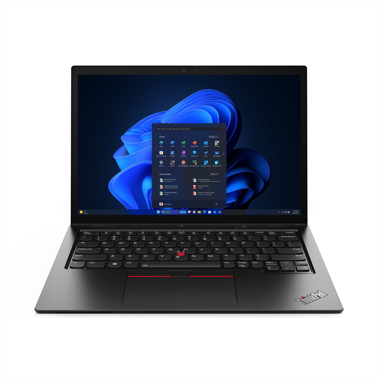 Lenovo ThinkPad L13 2-in-1 Gen 5 (Intel) Intel Core Ultra 5 125U Hybride (2-in-1) 33,8 cm (13.3") Touchscreen WUXGA 16 GB LPDDR5-SDRAM 512 GB SSD Wi-Fi 6E (802.11ax) Windows 11 Pro Zwart afbeelding