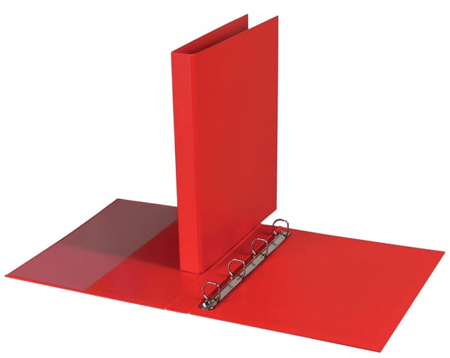 Ringband Quantore A4 4-rings D-mech 20mm PP rood afbeelding