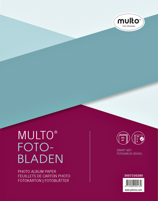 Interieur Multo fotobladen A4 23-gaats met dekvel zwart 20 vel afbeelding